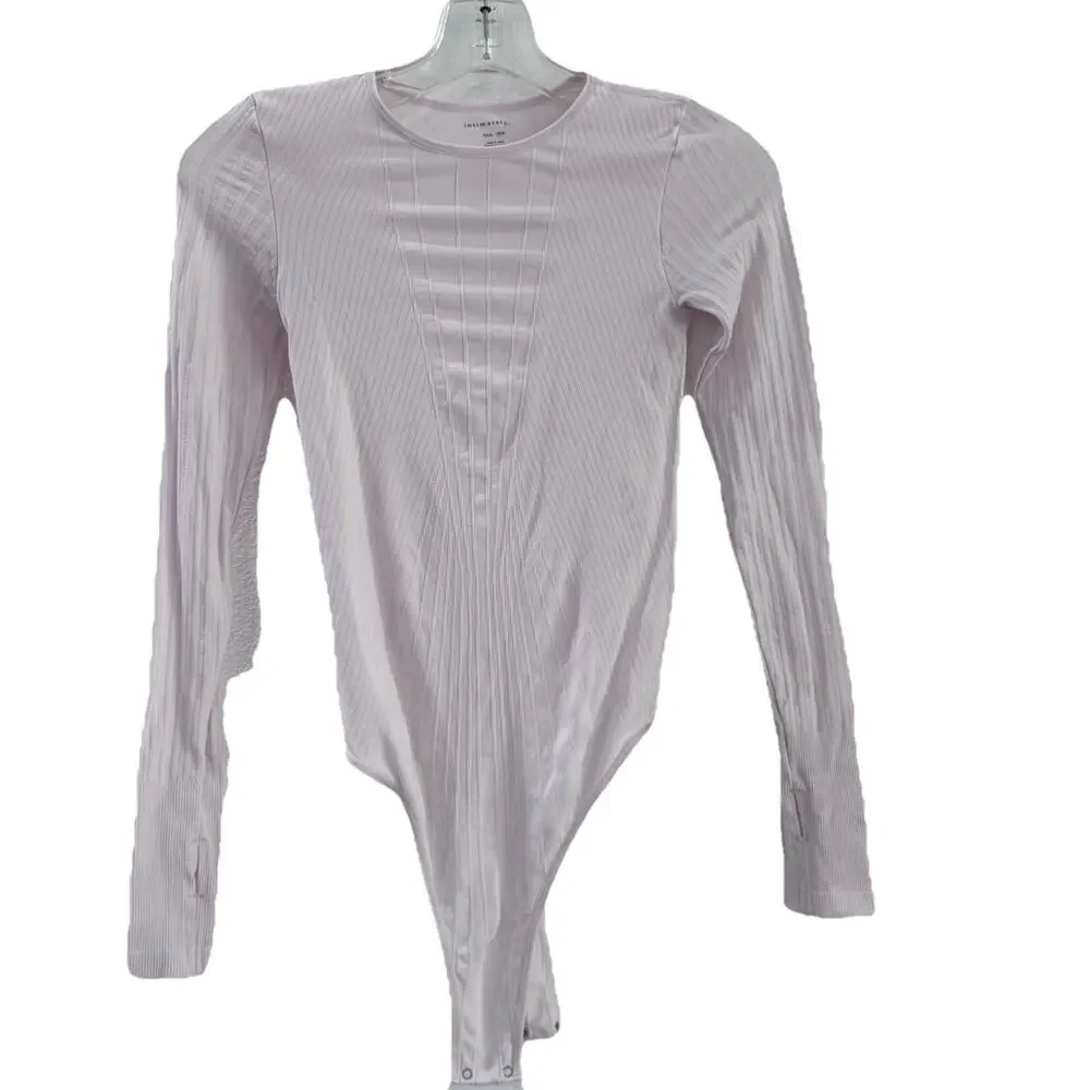 Free People Intimately FP Pointelle Bodysuit Shirt XS/S Long Sleeves Boho